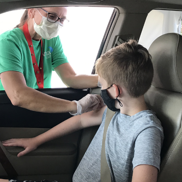 VNA drive-thru flu clinic